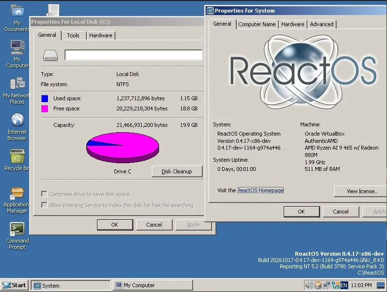 ReactOS, NTFS kurulum desteğiyle büyük aşama kaydetti